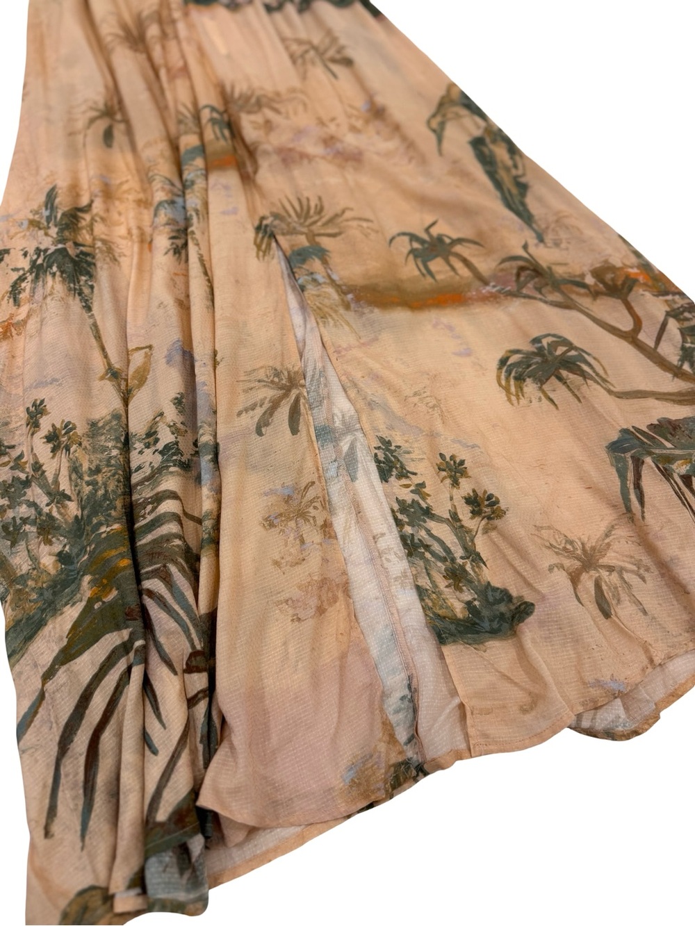 Anthropologie Peach and Olive Floral Maxi Dress - Picture 8 of 9